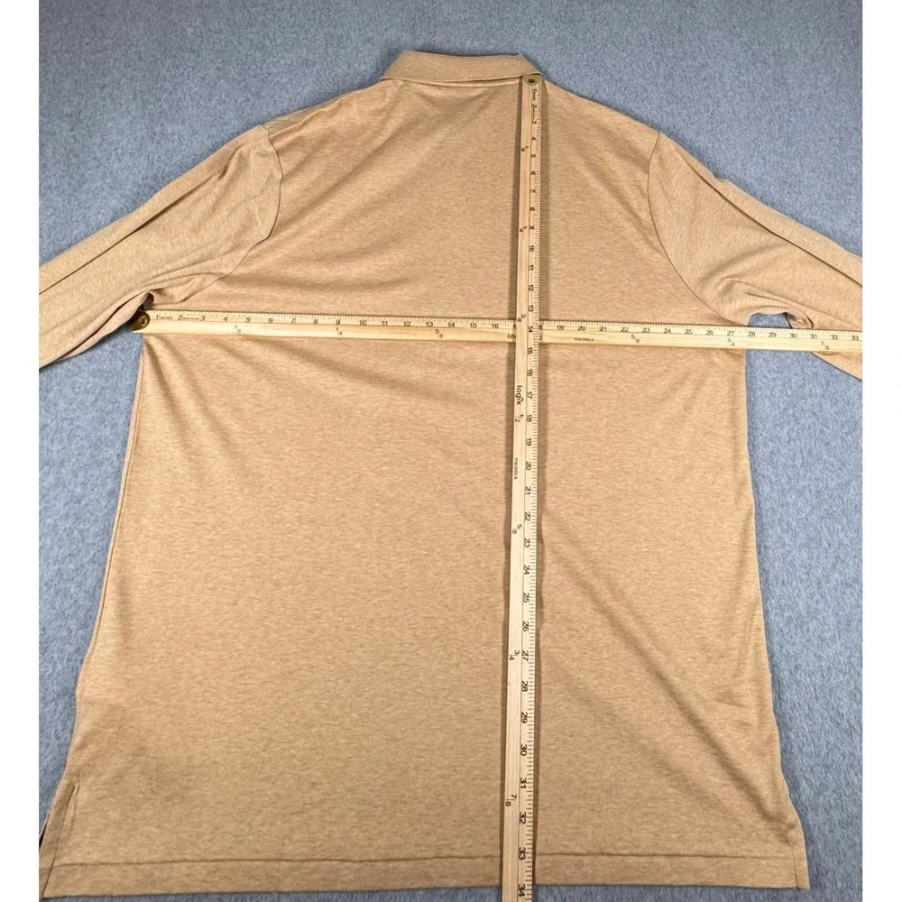 POLO RALPH LAUREN Classic Fit Long Sleeve Polo Shirt Tan Flesh‎ Pony Mens XXL